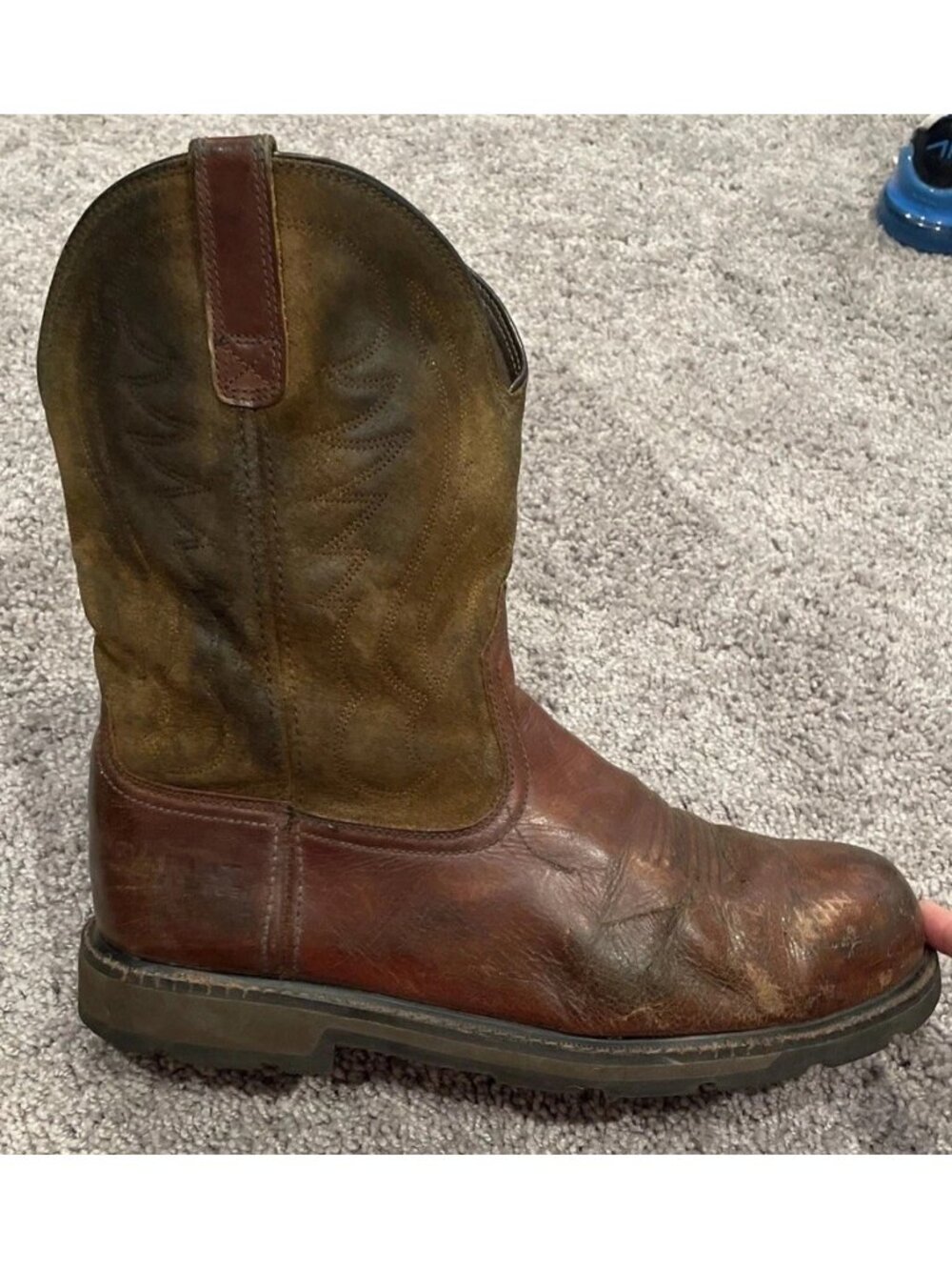 Ariat Boots Mens Size 14D Workwear Brown Steel Toe Leather Round Western West